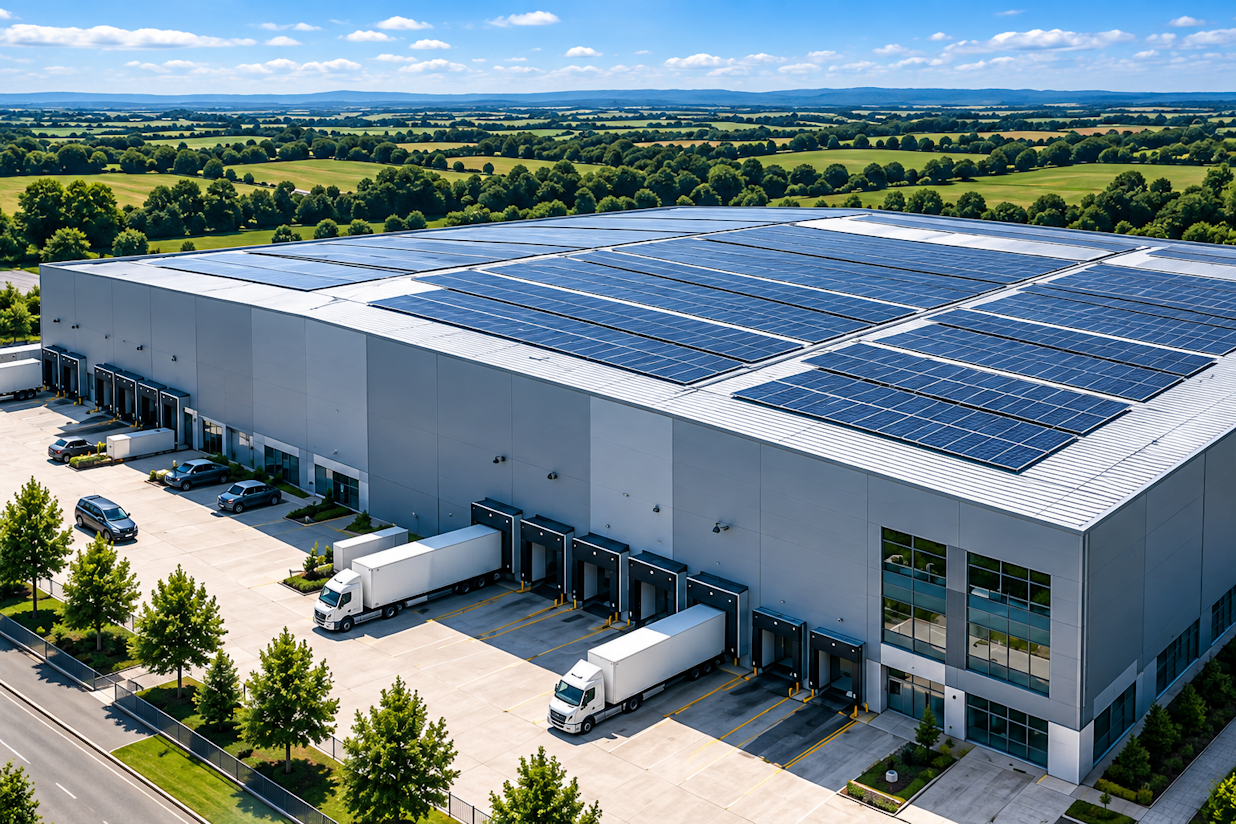 Solar and battery storage for warehouses and logistics